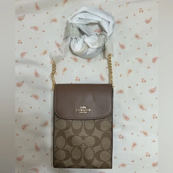 Coach Rachel Phone Crossbody in Signature Canvas Khaki|NEW W/O TAGS|Never Worn - Picture 1 of 10